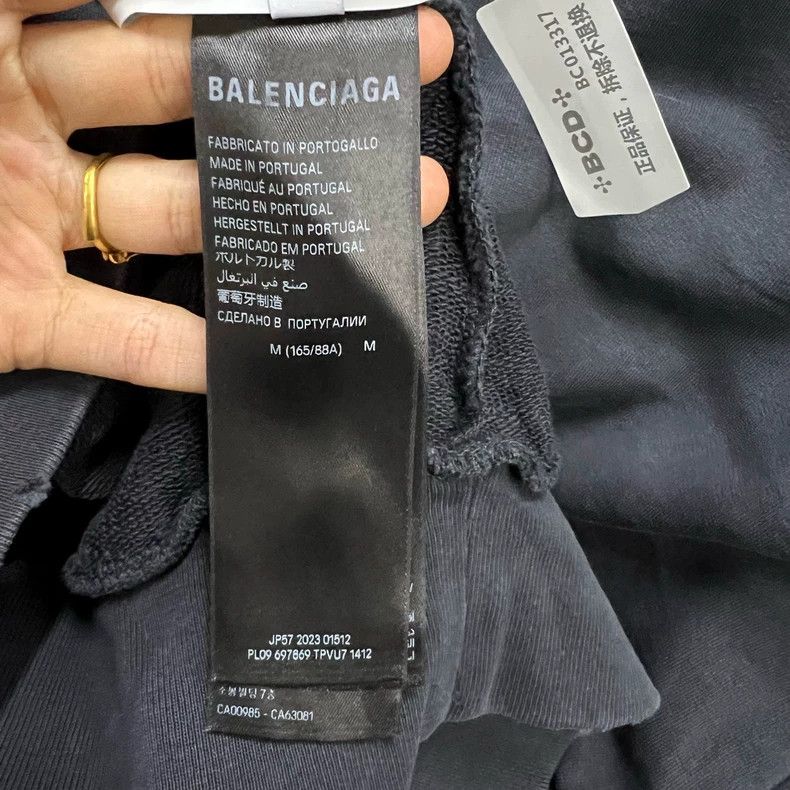 Balenciaga Balenciaga Dark blue printed logo round neck sweater Size US M / EU 48-50 / 2 - 5 Thumbnail