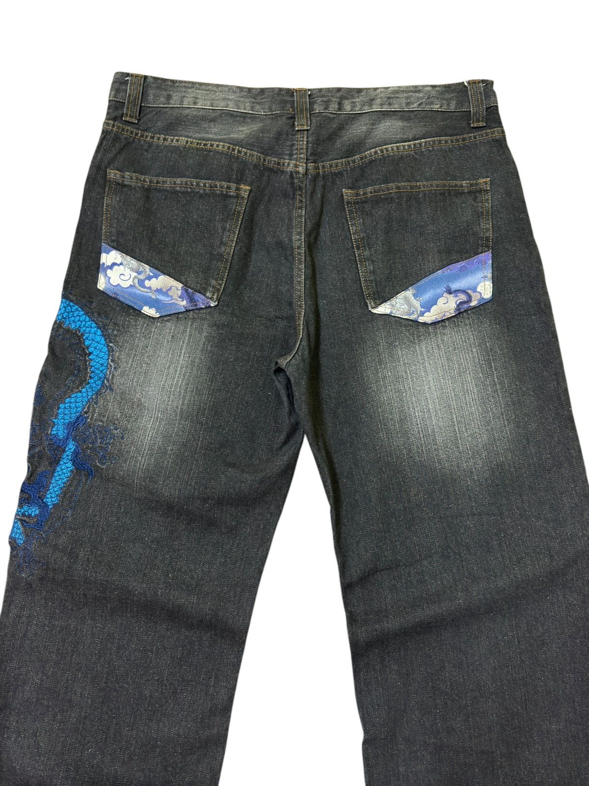 Karakuri Tamashii Karakuri Tamashii Dragon Embroidered Sukajan Denim Jeans Size US 34 / EU 50 - 11 Thumbnail