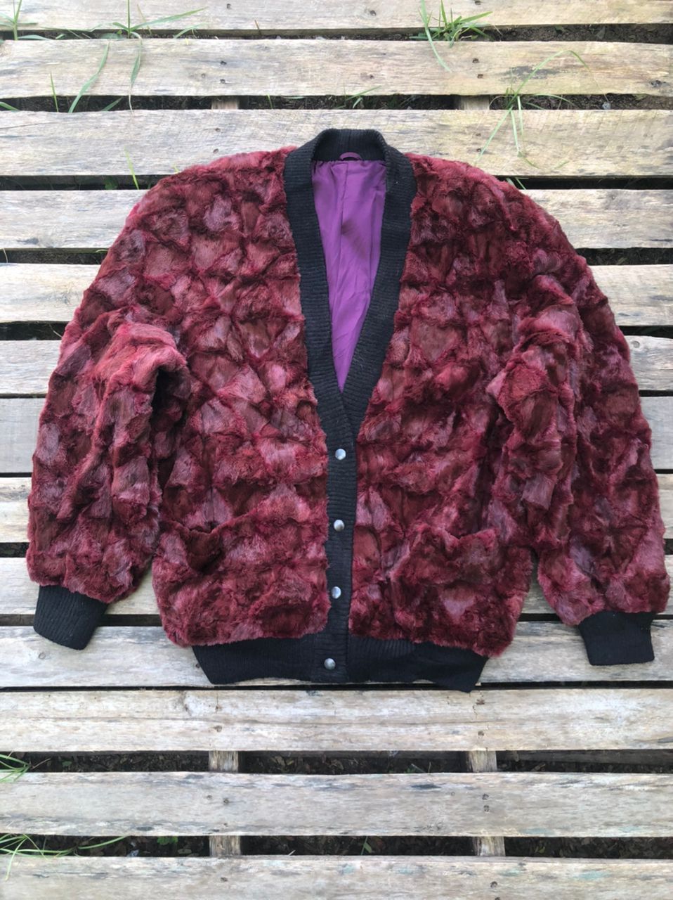 If Six Was Nine Vintage Diamond Mink Fur Coat Jacket Size US L / EU 52-54 / 3 - 1 Thumbnail