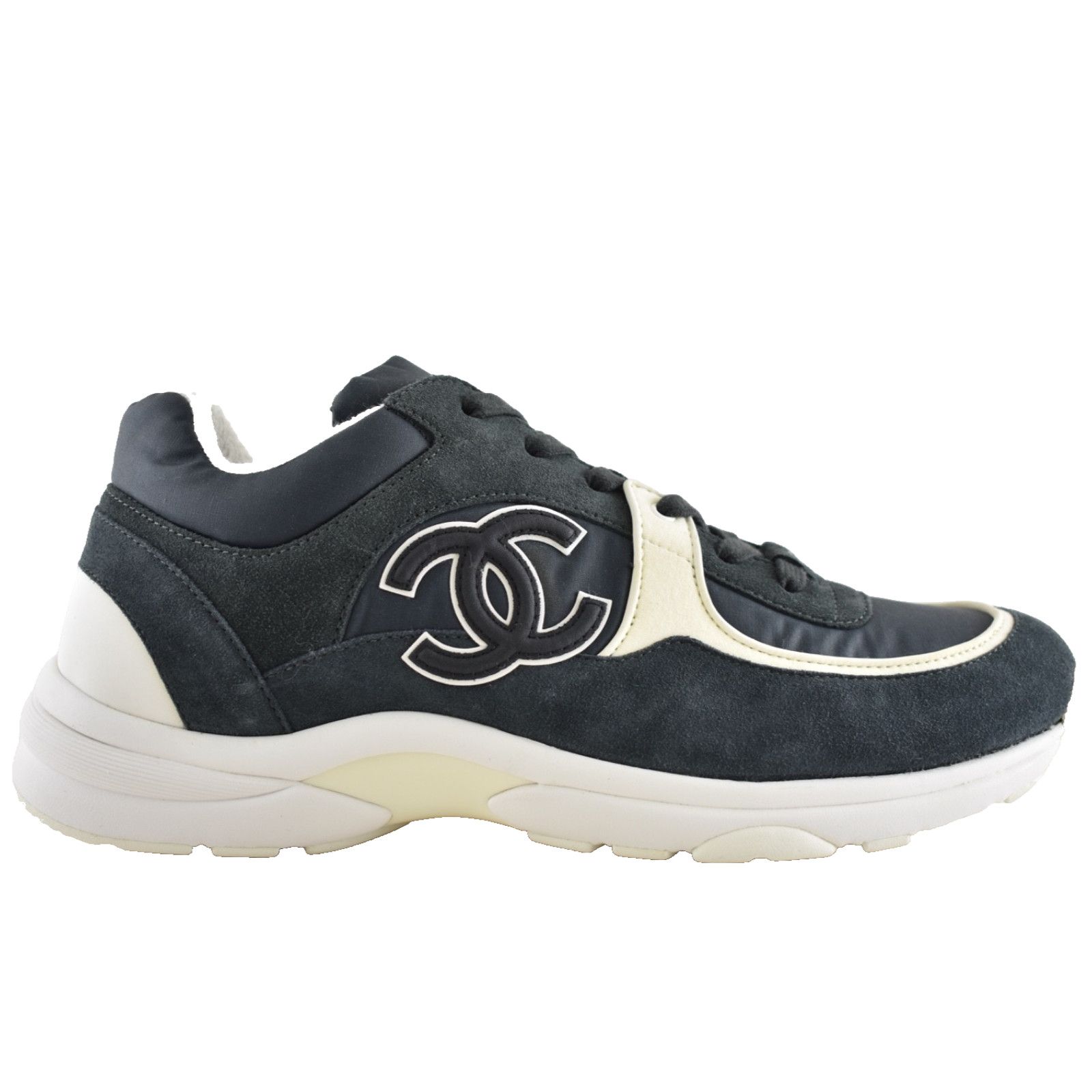 Chanel Chanel 20C Mens Blue White CC Logo Low Top Lace Up Size US 11 / EU 44 - 1 Thumbnail