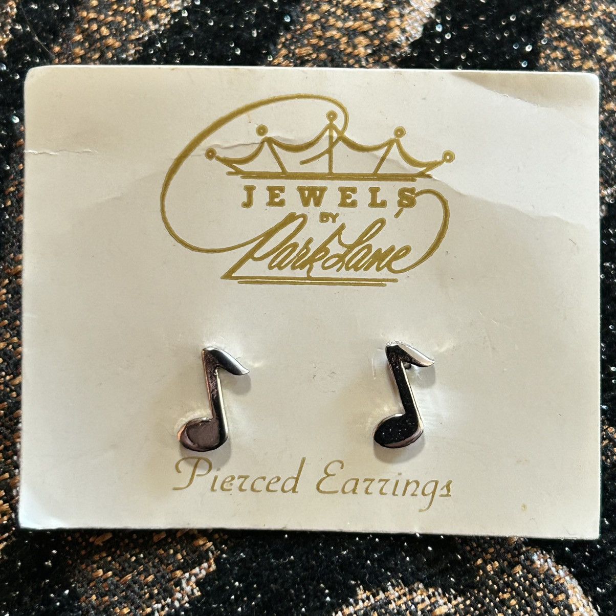 Vintage Vintage Park Lane mirror finish silver music note earrings Size ONE SIZE - 1 Thumbnail
