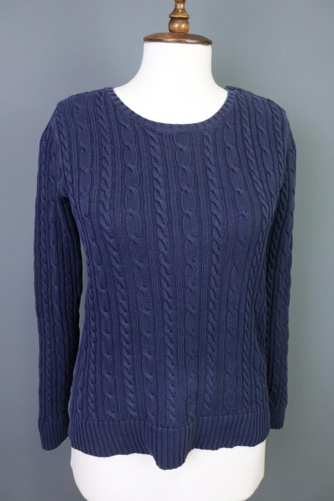 Polo Ralph Lauren Ralph Lauren Blue Cable Knit Crew Neck Sweater Size S Size S / US 4 / IT 40 - 8 Thumbnail