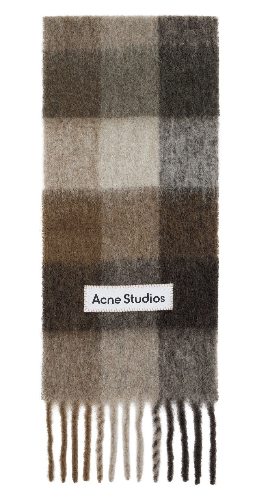 Acne Studios Brown Mohair Checked Scarf Size ONE SIZE - 1 Thumbnail