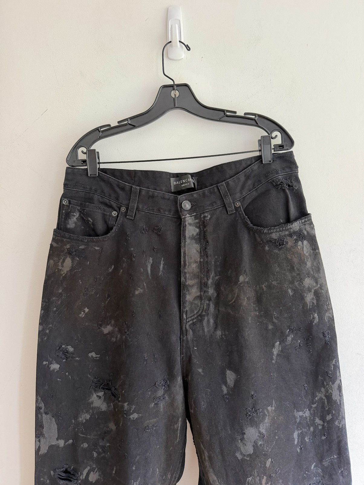 Balenciaga New Mud Show Super Destroyed Black Denim Jeans (M) Size US 34 / EU 50 - 4 Thumbnail