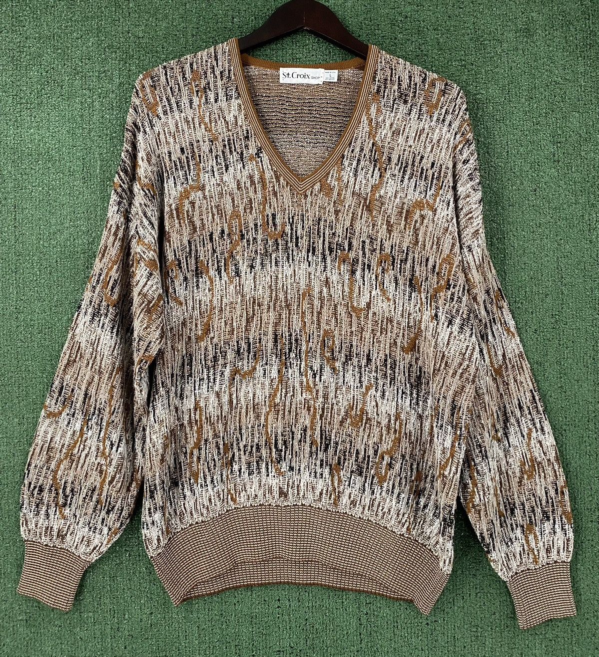 Other Vintage 90’s ST. Croix Brown Textured Patterned Sweater XL Size US XL / EU 56 / 4 - 1 Thumbnail