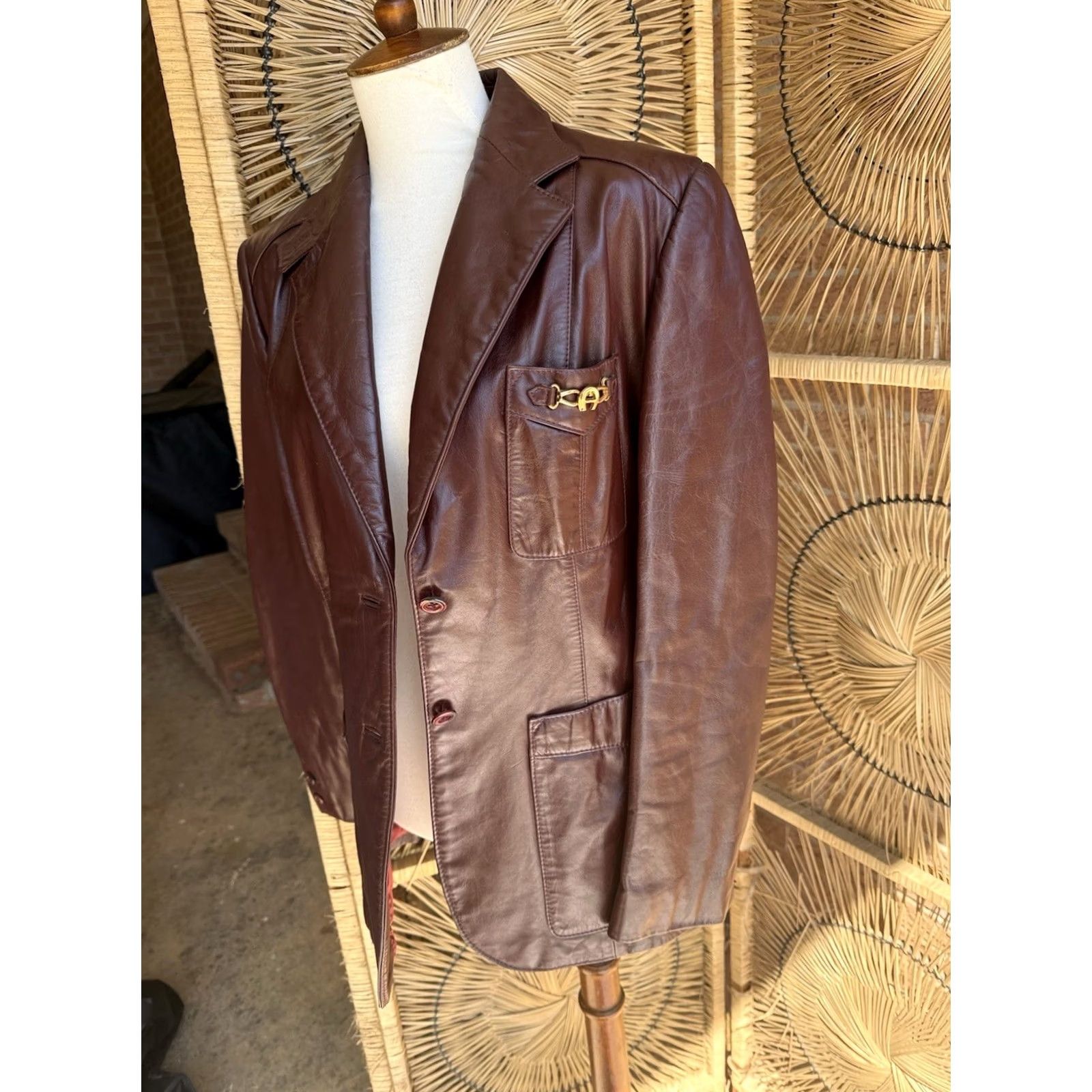 Etienne Aigner VINTAGE Etienne Aigner Oxblood Leather Blazer Size 14 Blazer Womens 80s 90s City Classic Designer Horsebit Jacket Size XL / US 12-14 / IT 48-50 - 2 Thumbnail