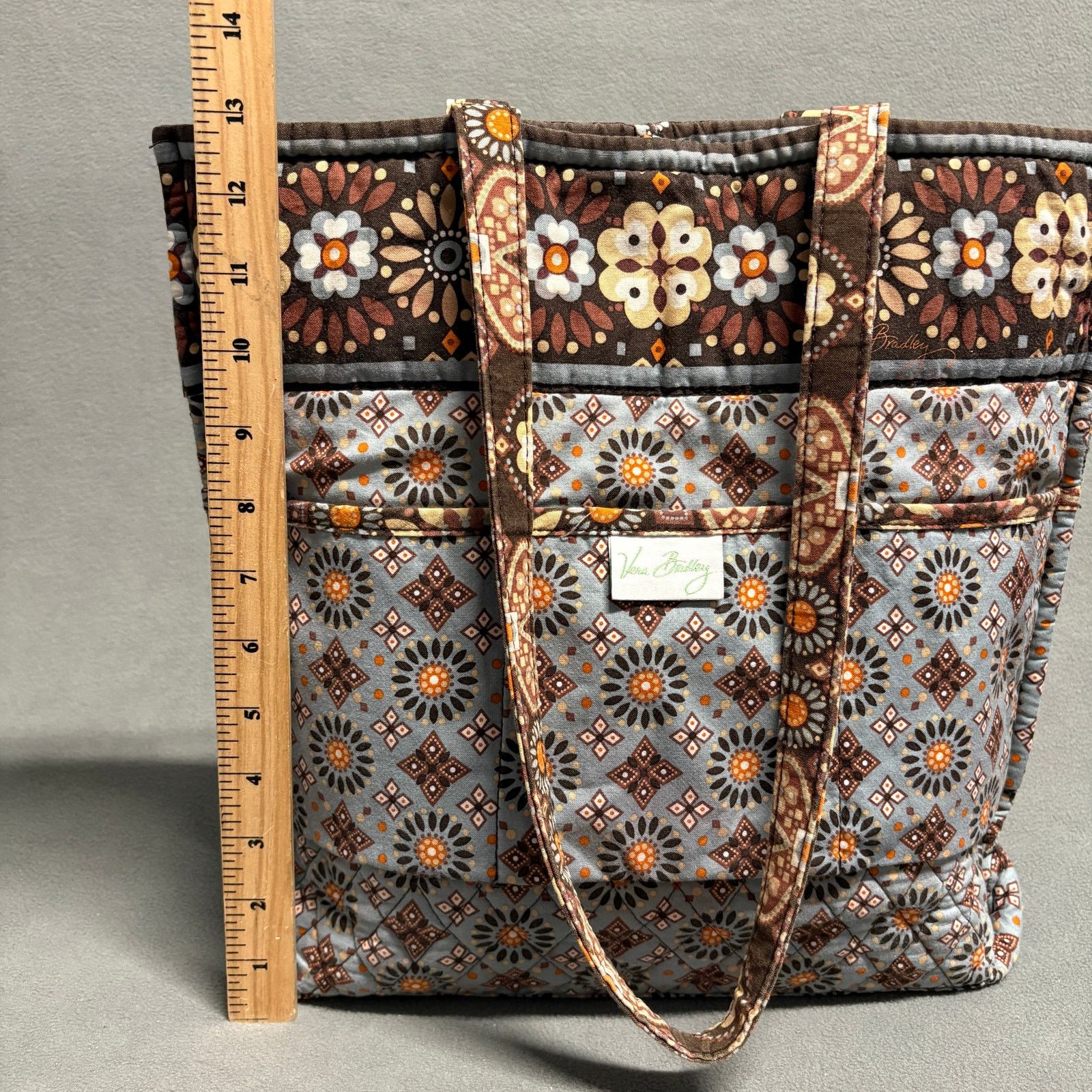 Vera Bradley Vera Bradley Quilted Tote Bag Floral Brown Blue 13"x14" Size ONE SIZE - 14 Thumbnail