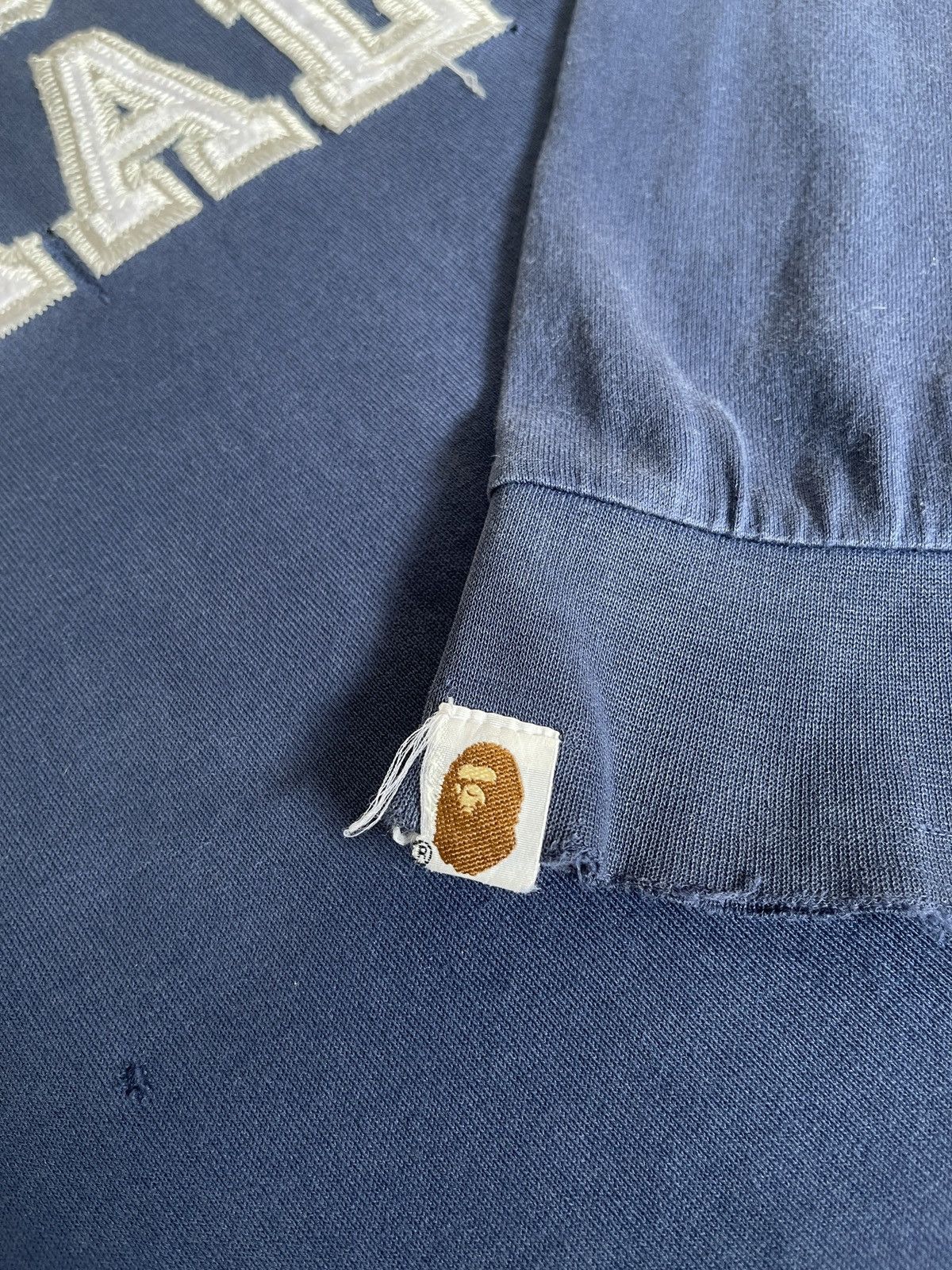 Bape Vintage 90s BAPE MADE BY GENERAL Thrashed Faded Long Sleeve Size US L / EU 52-54 / 3 - 16 Thumbnail