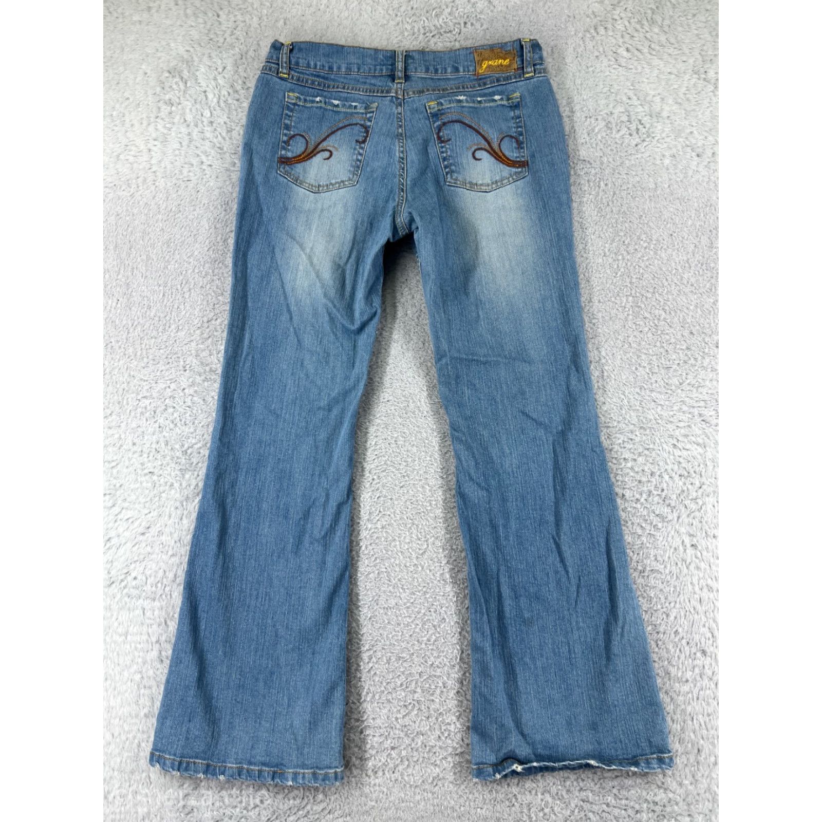 Vintage Grane Women's Bootcut Jeans Size 9 Light Blue Denim Cotton-Blend Western Style, Relaxed Fit Size 30" / US 8 / IT 44 - 2 Thumbnail