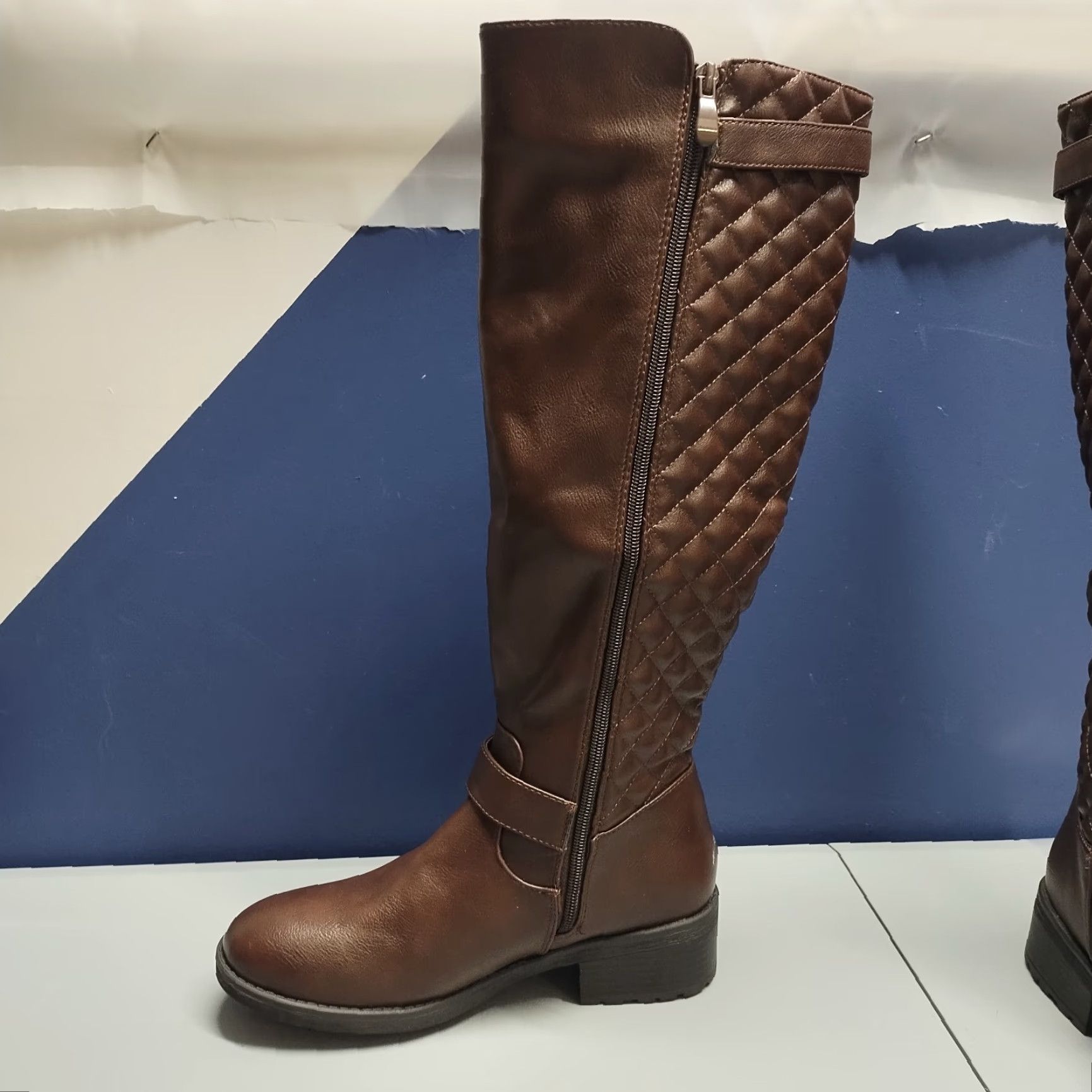 Talbots Dream Pairs Womens Size 7 Brown Lined Round Toe Knee High Boots with Side Zipper Size US 7 / IT 37 - 5 Thumbnail