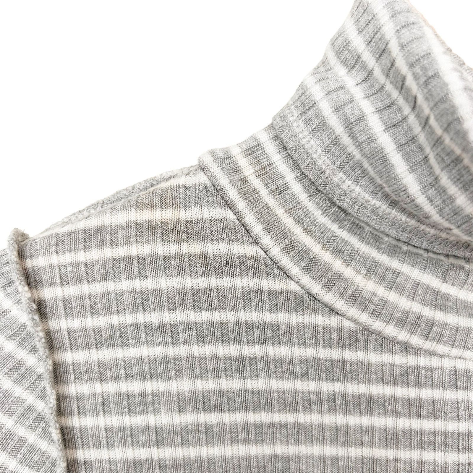 NSF NSF Jacqui Gray White Striped Raw Hem Turtleneck Sz M Size M / US 6-8 / IT 42-44 - 5 Thumbnail