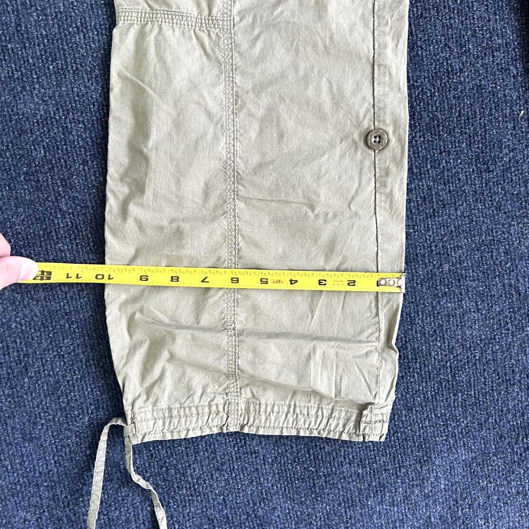 Vintage Beige Cargo Pants Mens 36x31 Straight Leg Drawstring Hem Casual Utility Pants Size US 36 / EU 52 - 6 Thumbnail