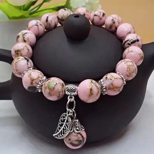 Other 10mm Turquoise Beaded Stretch Charm Bracelet for Women Size ONE SIZE - 3 Thumbnail