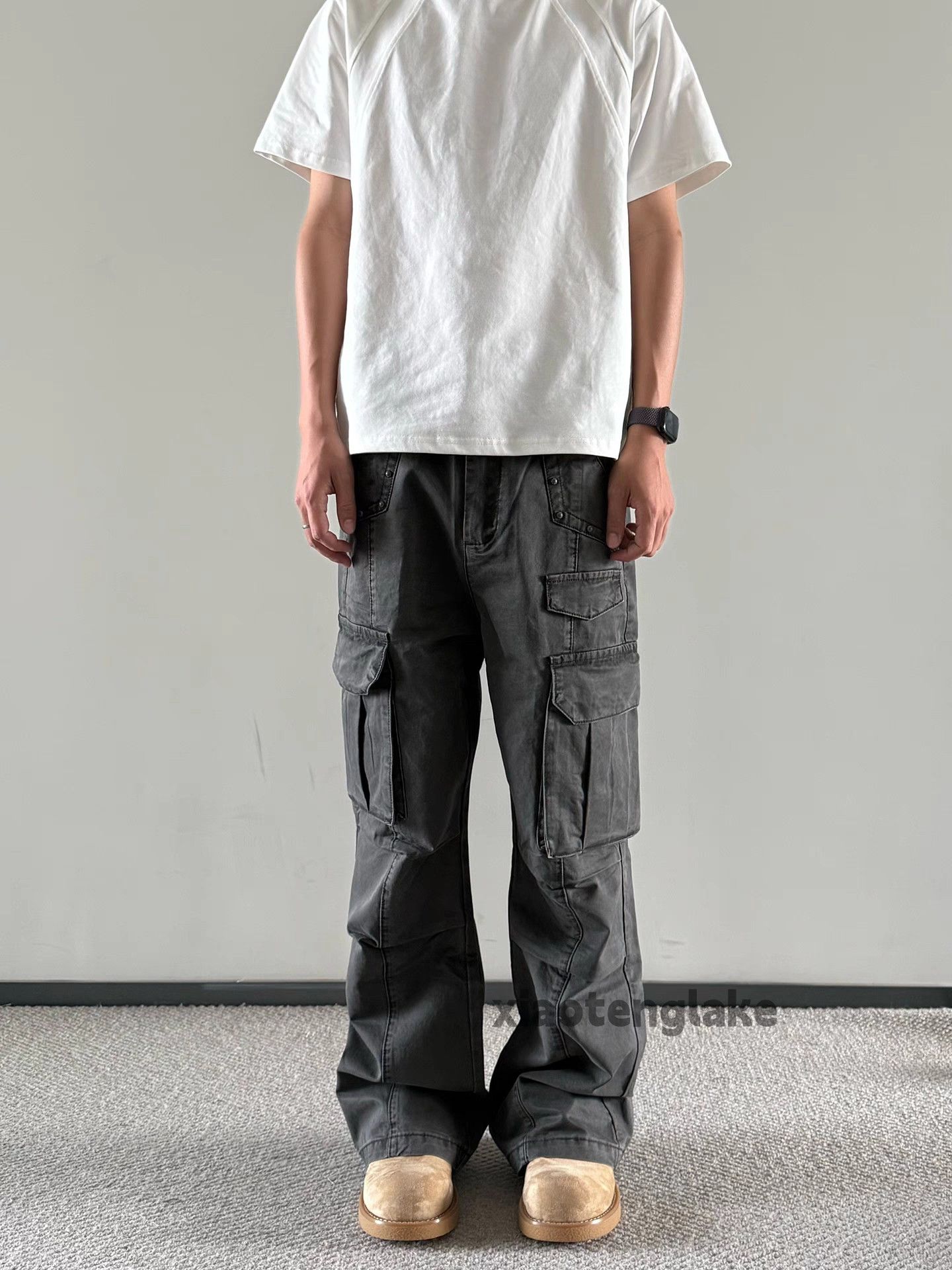 Designer × Japanese Brand × Vintage Unisex washed faded utility punk grunge cargo pants Size US 26 / EU 42 - 2 Thumbnail