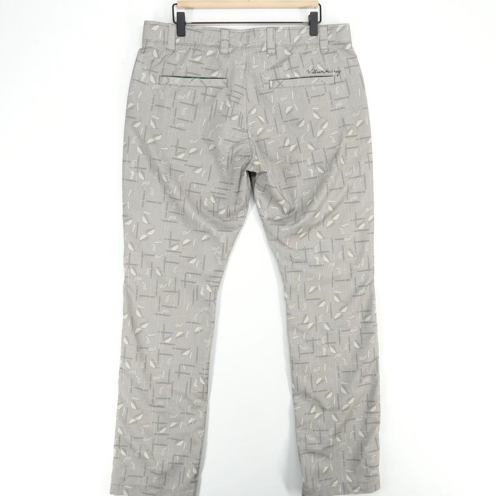 Vintage William Murray Pants Mens 34 Gray Graphic Golf Clubs Straight Leg Performance Shirt Size US 34 / EU 50 - 3 Thumbnail