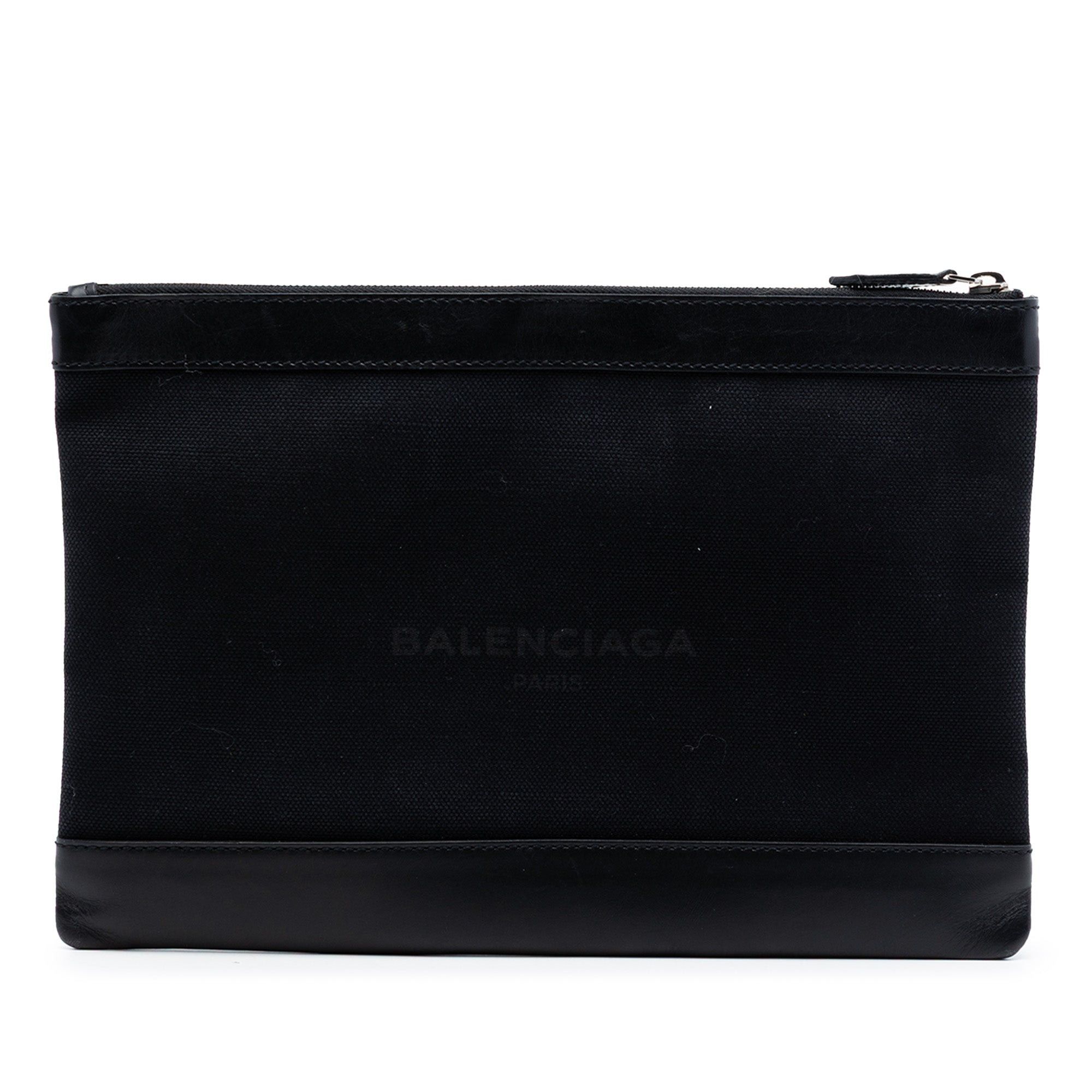Balenciaga Canvas Navy Clip M Clutch Size ONE SIZE - 1 Thumbnail