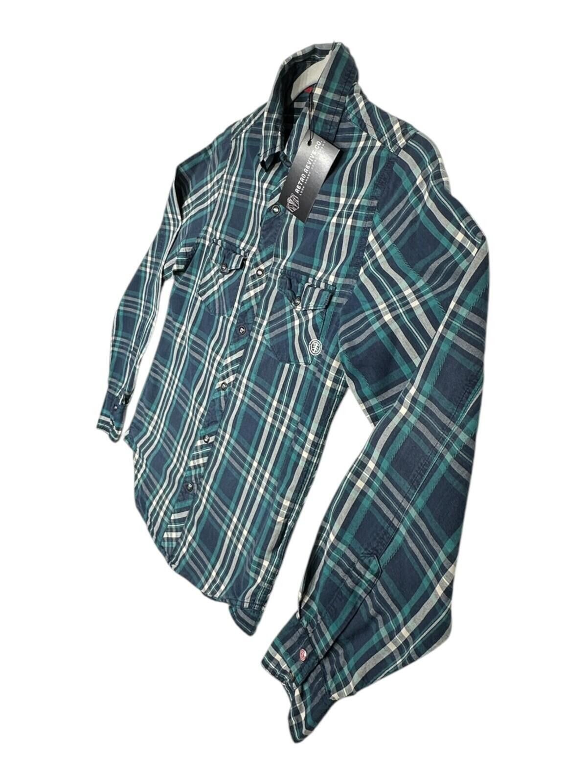 Element Element Shirt Men's UK Size XS Blue Plaid Pocket Embroidered Size US XS / EU 42 / 0 - 5 Thumbnail