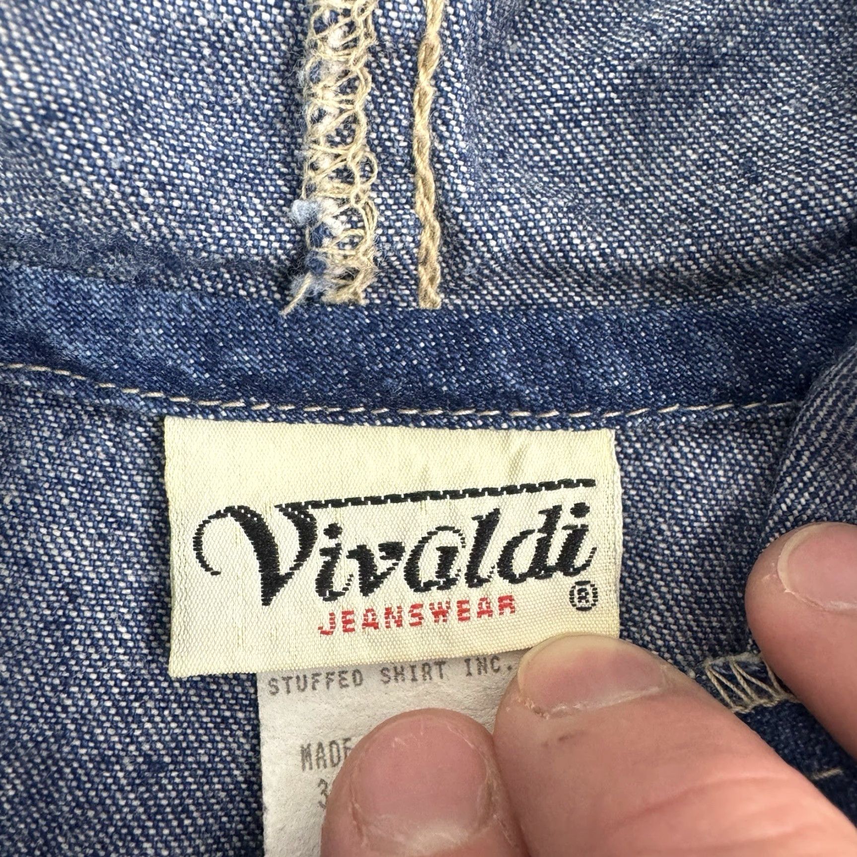 Denime VINTAGE Vivaldi Denim Anorak Jacket Unisex Adults Small Blue 1980s Casual Made in USA Size US 29 - 5 Thumbnail