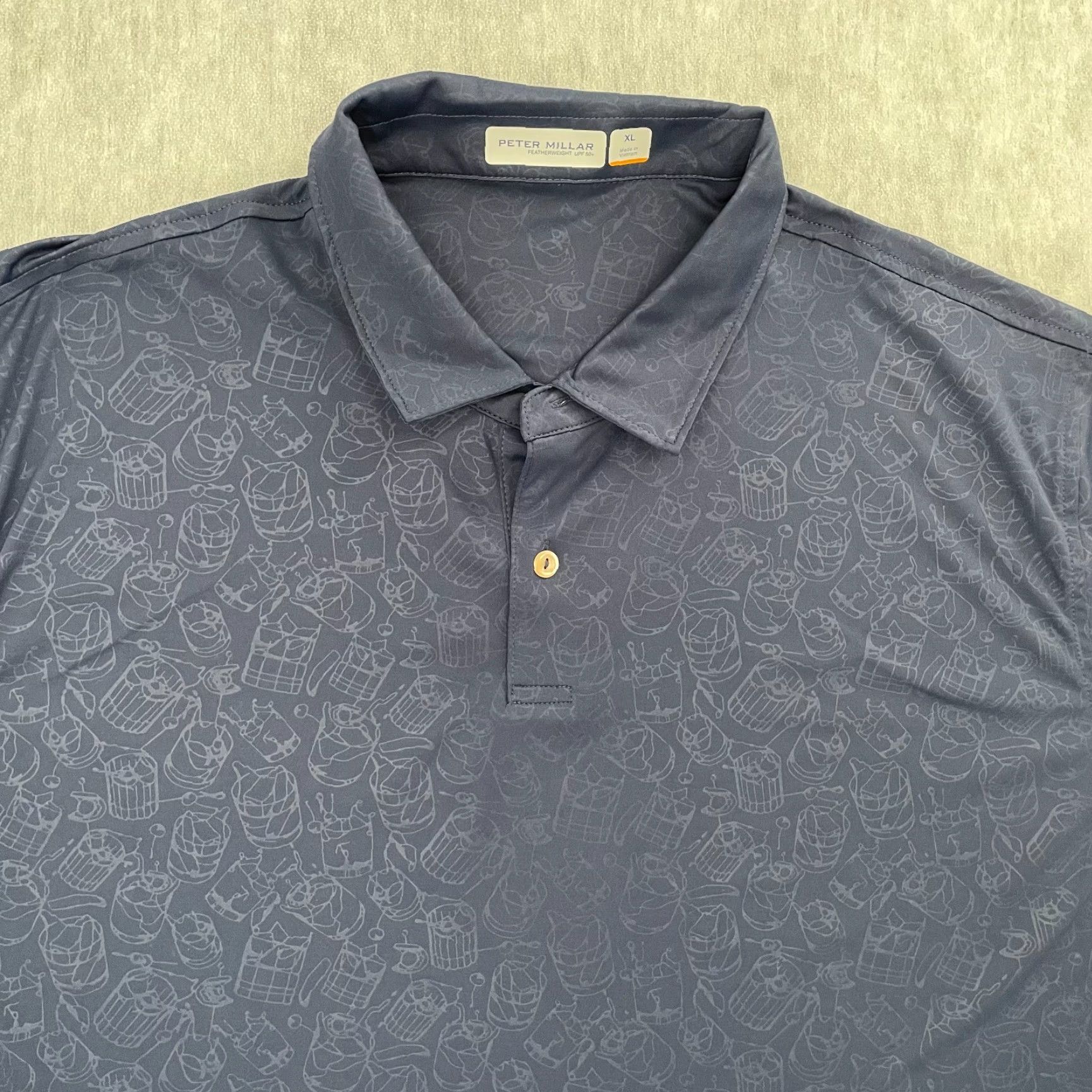 Peter Millar Peter Millar Shirt XL Adult Blue Polo Featherlight UPF 50+ Extra Large Men Size US XL / EU 56 / 4 - 3 Thumbnail