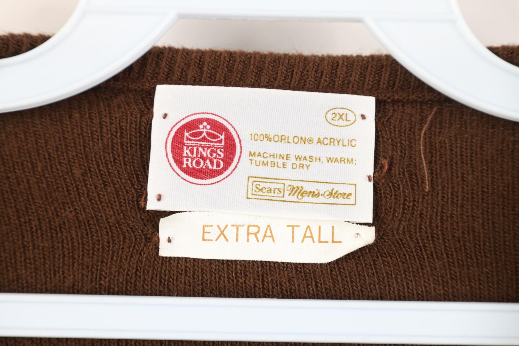 Vintage Vintage 70s Streetwear Soft Knit V-Neck Sweater Brown USA Size US XXL / EU 58 / 5 - 4 Thumbnail