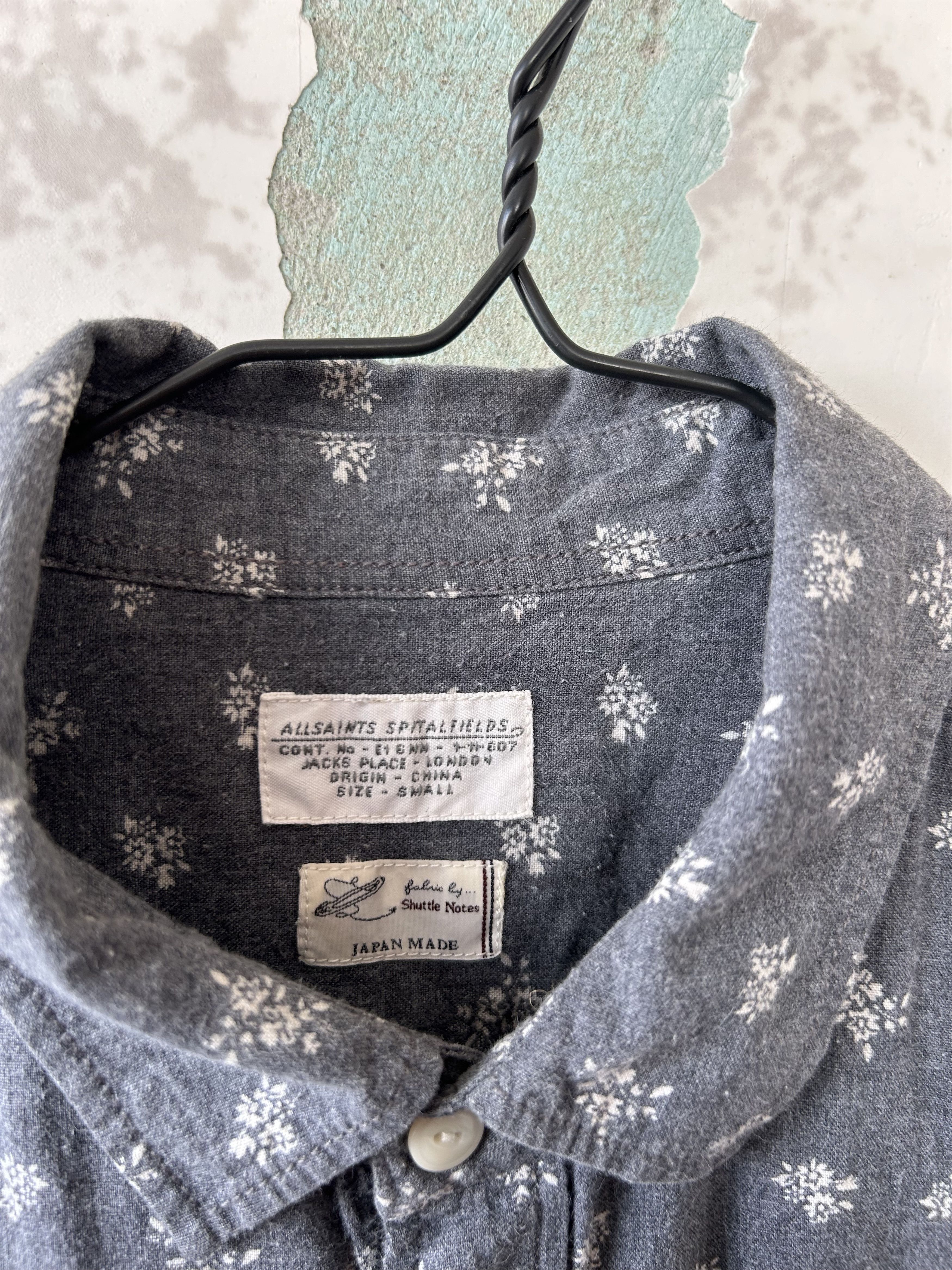 Allsaints ALL SAINTS Shirt Long Sleeve Brushed Cotton Dogtooth Pattern Size US S / EU 44-46 / 1 - 4 Thumbnail