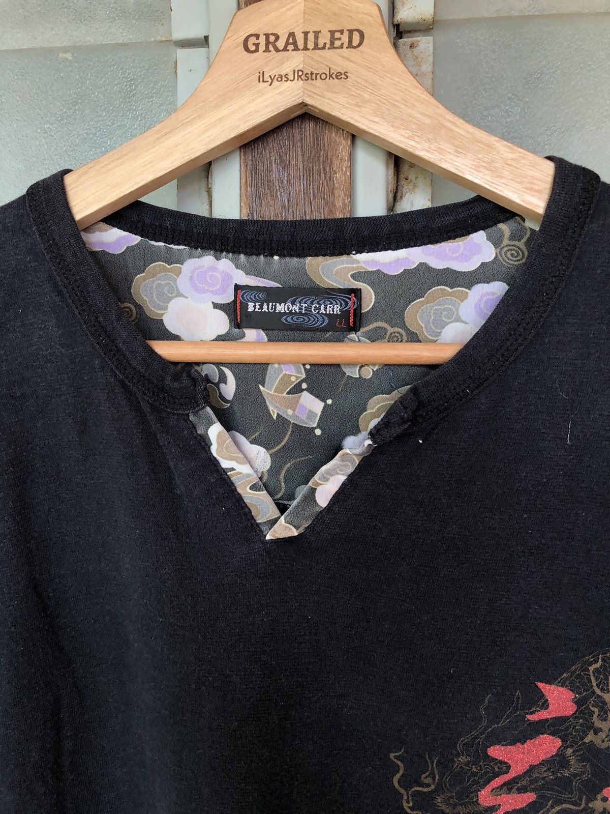 Other Vintage Japanese Beaumont Carr Sukajan Dragon Shirt Tee Size US L / EU 52-54 / 3 - 3 Thumbnail