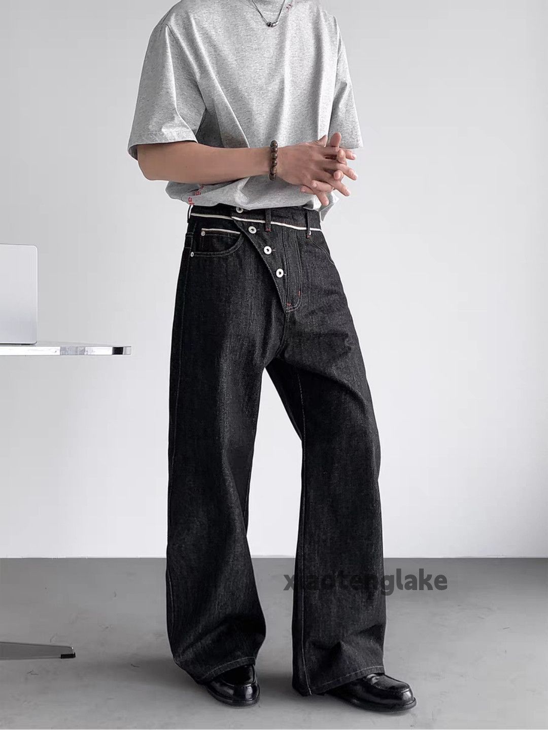 Jean Otl Balenciaga rickowens style flared loose baggy jeans Size US 36 / EU 52 - 1 Thumbnail