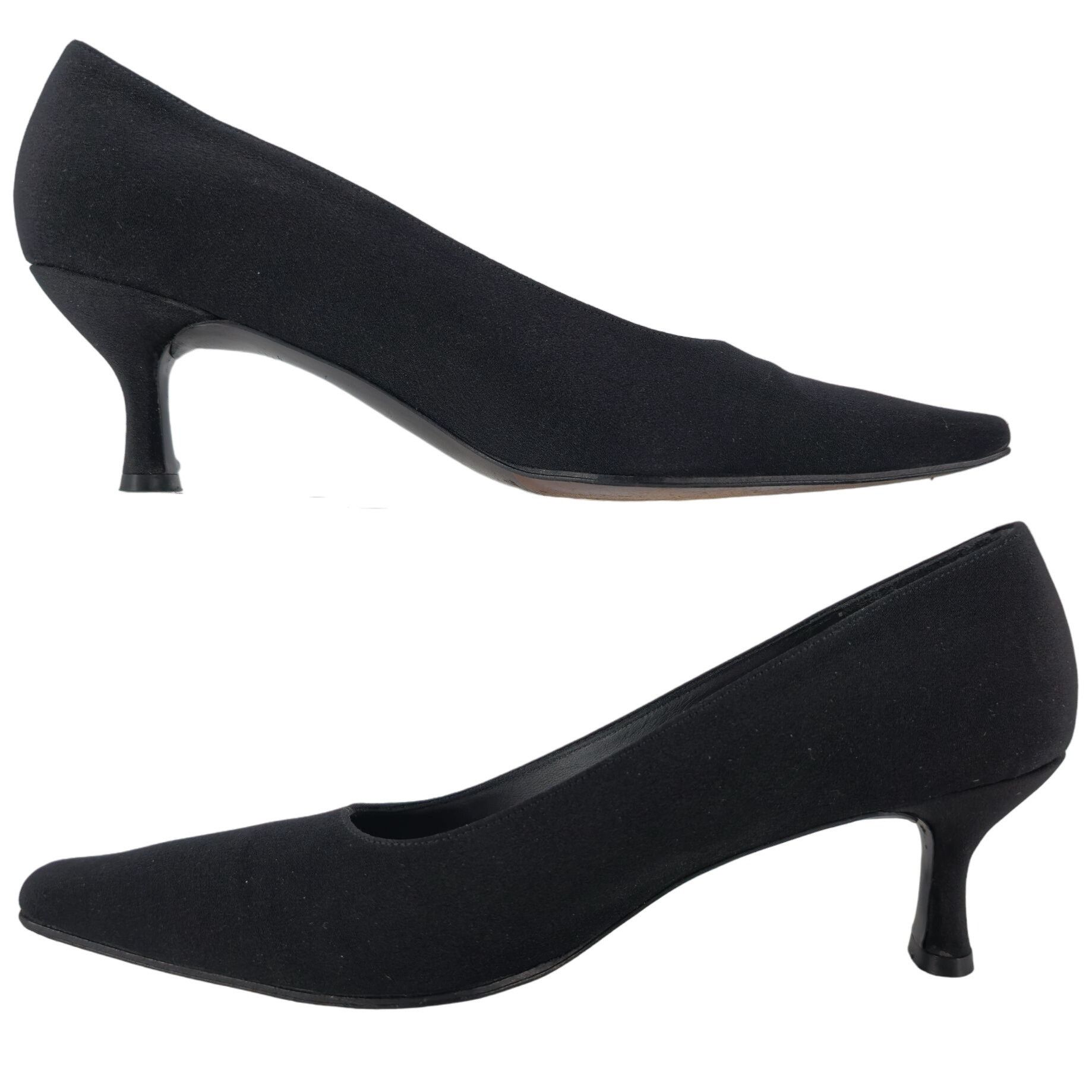 Stuart Weitzman Stuart Weitzman Black Plissé Fabric Formal Pumps Womens 8.5A Size US 8.5 / IT 38.5 - 3 Thumbnail