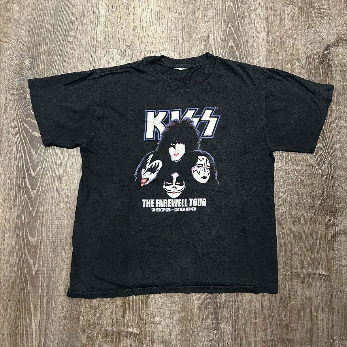 Image of Vintage 2000S Kiss The Farewell Tour Legends Never Die Tee in Black, Men's (Size Small)