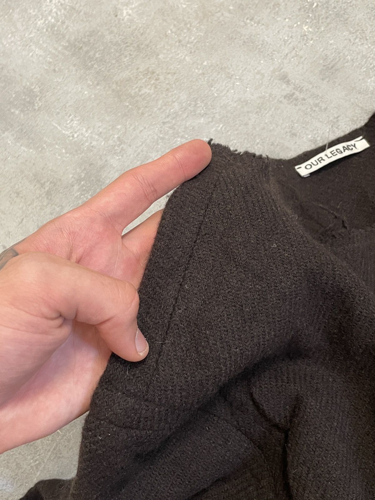 Our Legacy Our Legacy DISTRESSED Wool Brown Sweater Knit Avant-Garde Size US M / EU 48-50 / 2 - 11 Thumbnail
