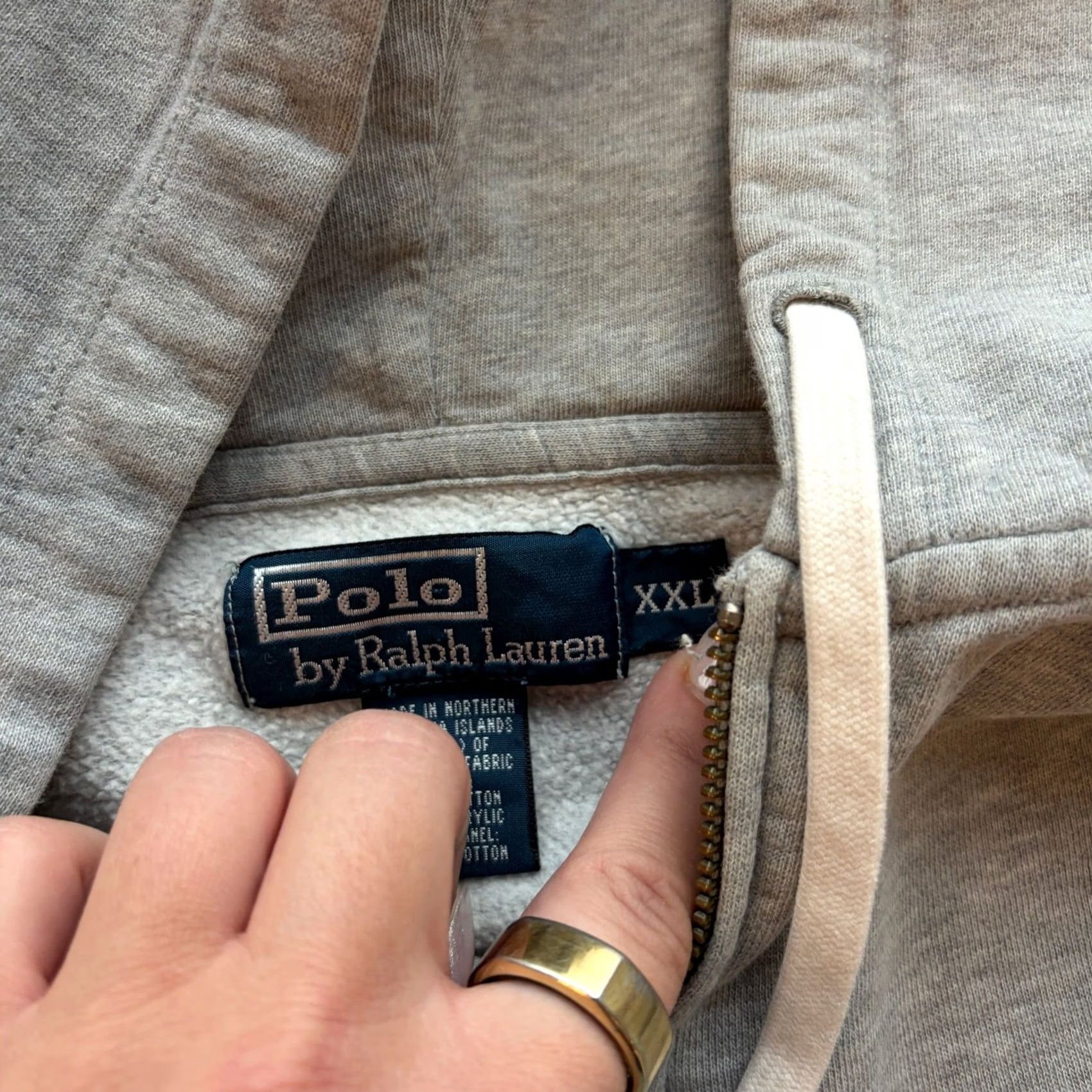 Vintage VINTAGE Polo Ralph Lauren Gray Fleece Therm Full Zip Hoodie Sweatshirt 2XL Mens Size US XXL / EU 58 / 5 - 3 Thumbnail