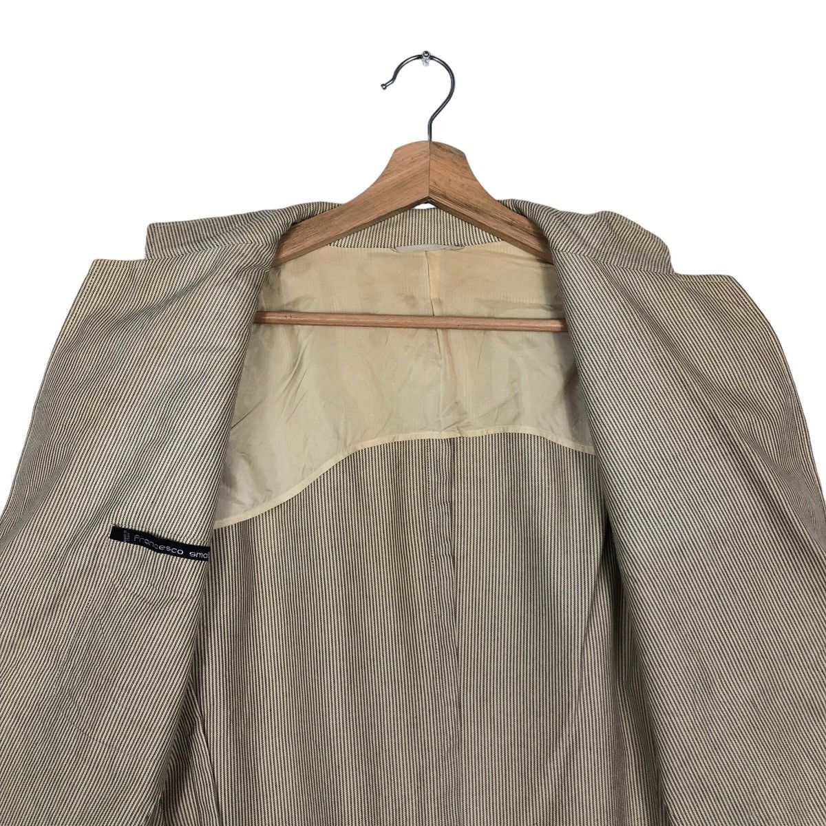 Francesco Smalto 🔥Pin Striped Chore Work Jacket Double Breast Made in Italy Size US M / EU 48-50 / 2 - 11 Thumbnail