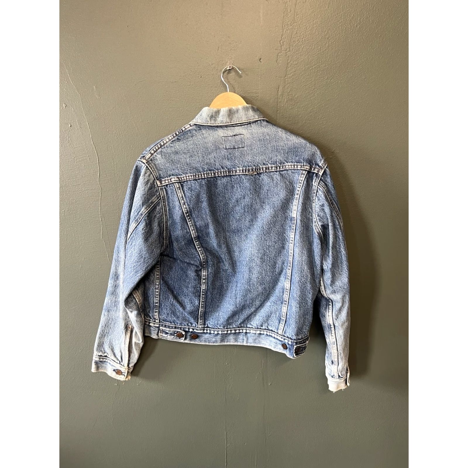 Denime VINTAGE Roebucks Denim Jacket Women Jacket 38 Blue Denim Embroidered Logo Lined 80s Western Trucker Jacket Size XS / US 0-2 / IT 36-38 - 2 Thumbnail