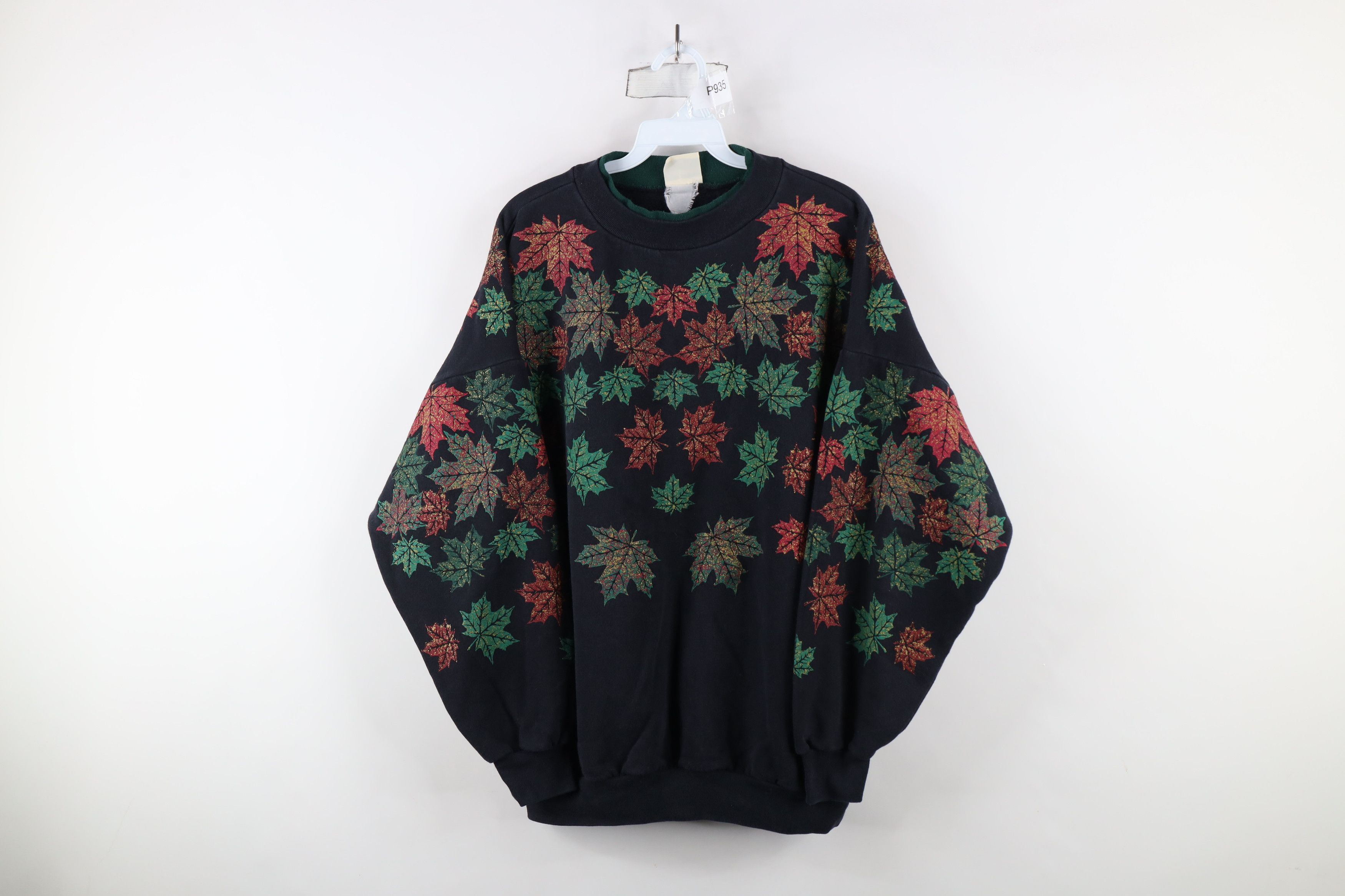 Vintage Vintage 90s Streetwear Fall Leaf All Over Print Sweatshirt Size XXL / US 16-18 / IT 52-54 - 1 Thumbnail