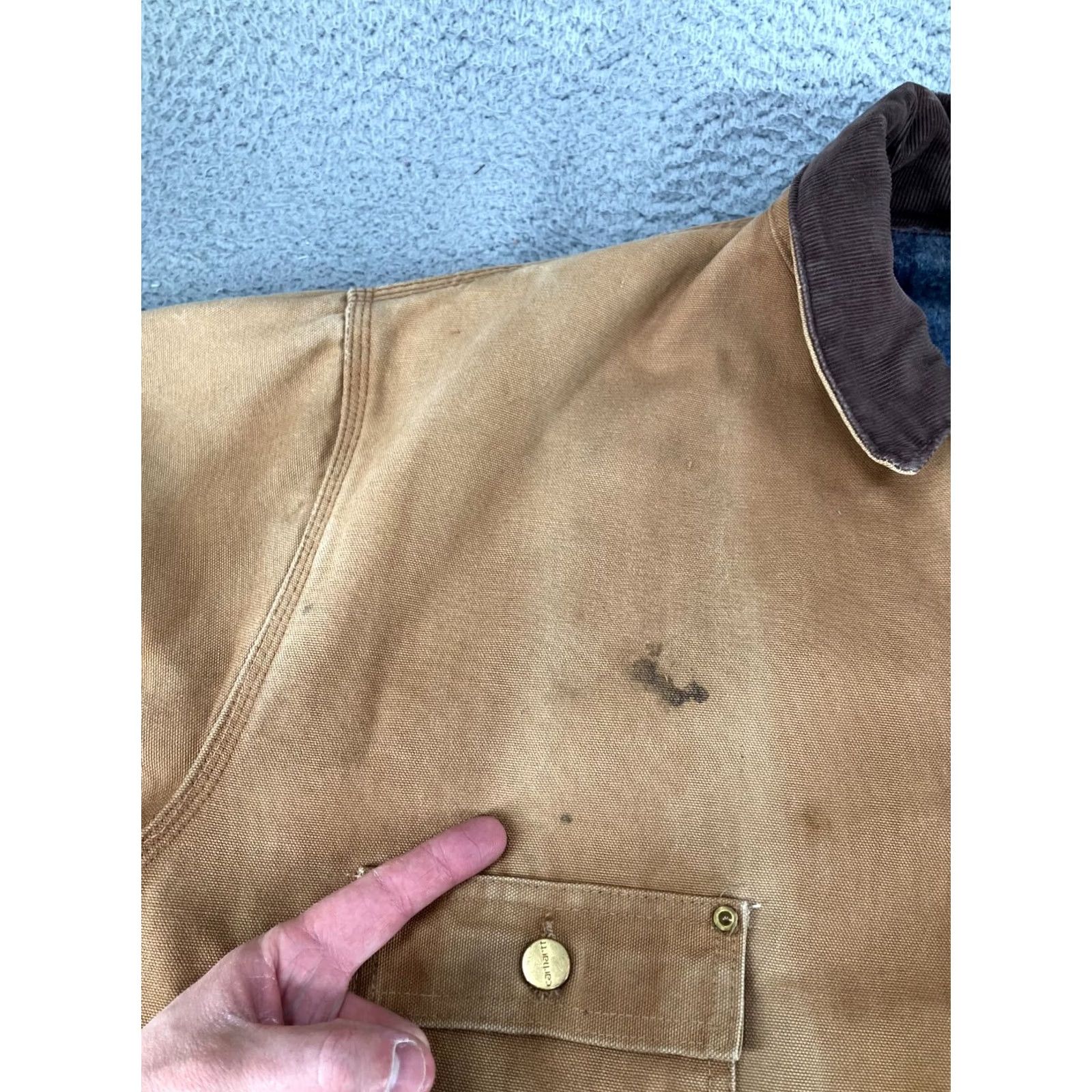 Carhartt VINTAGE Carhartt Jacket Mens 52 Brown Canvas Chore Blanket Lined Deadstock 6BLC Size US L / EU 52-54 / 3 - 4 Thumbnail