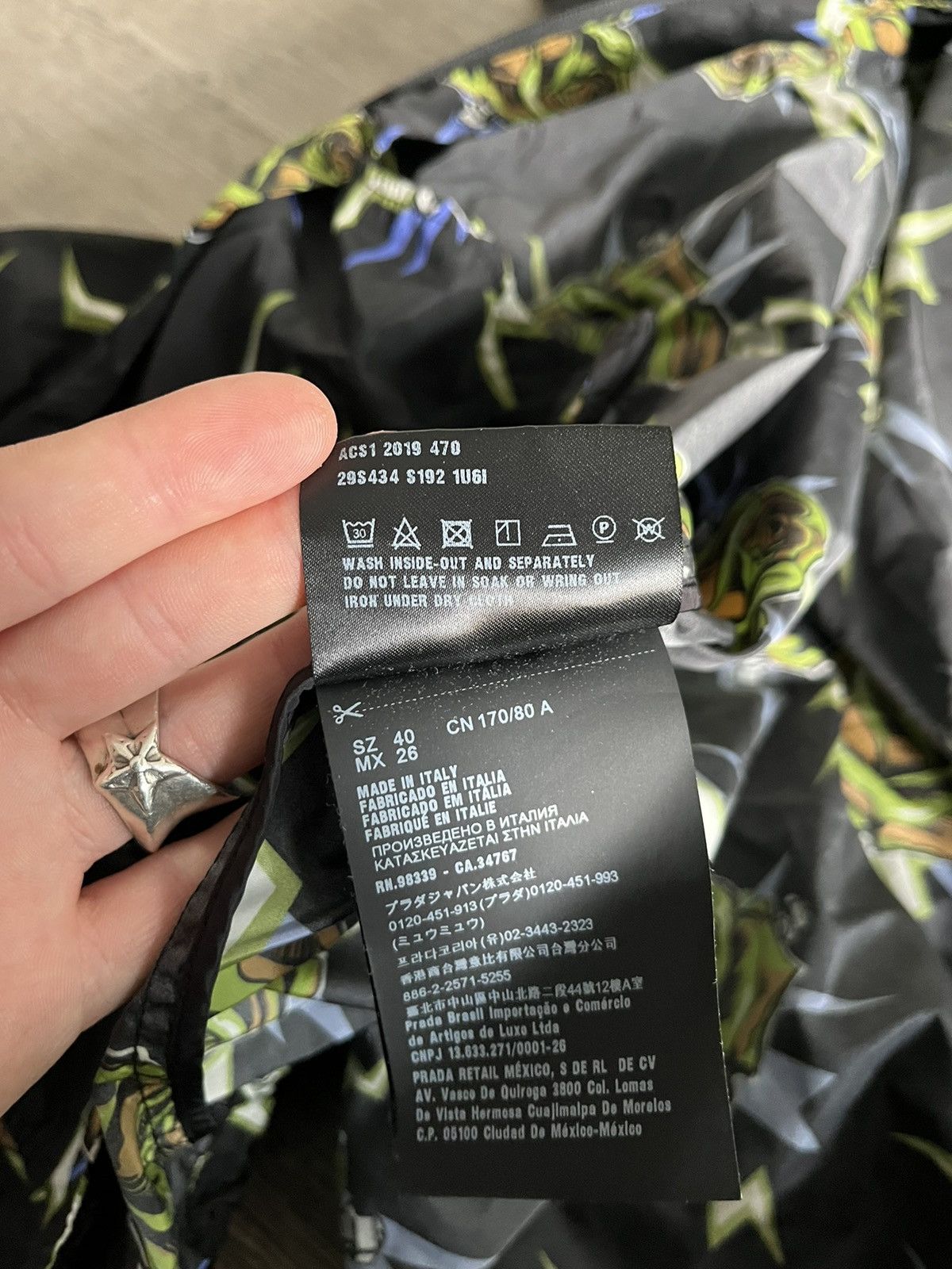 Prada Prada SS19 Lightning Rose Hooded Windbreaker Nylon Jacket Size US S / EU 44-46 / 1 - 11 Thumbnail