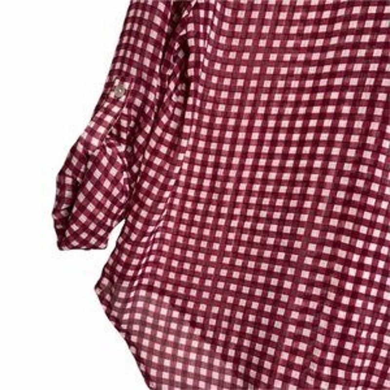 American Rag American Rag | Roll Tab Sleeve Hi Low Sheer Plaid Blouse | S Size S / US 4 / IT 40 - 8 Thumbnail