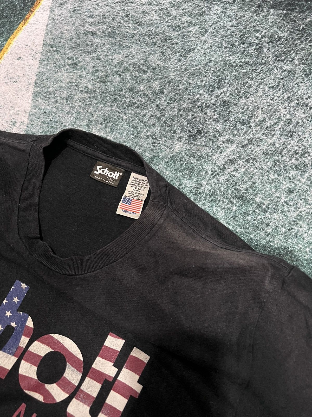 Schott × Vintage vtg schott distress tshirt Size US M / EU 48-50 / 2 - 3 Thumbnail