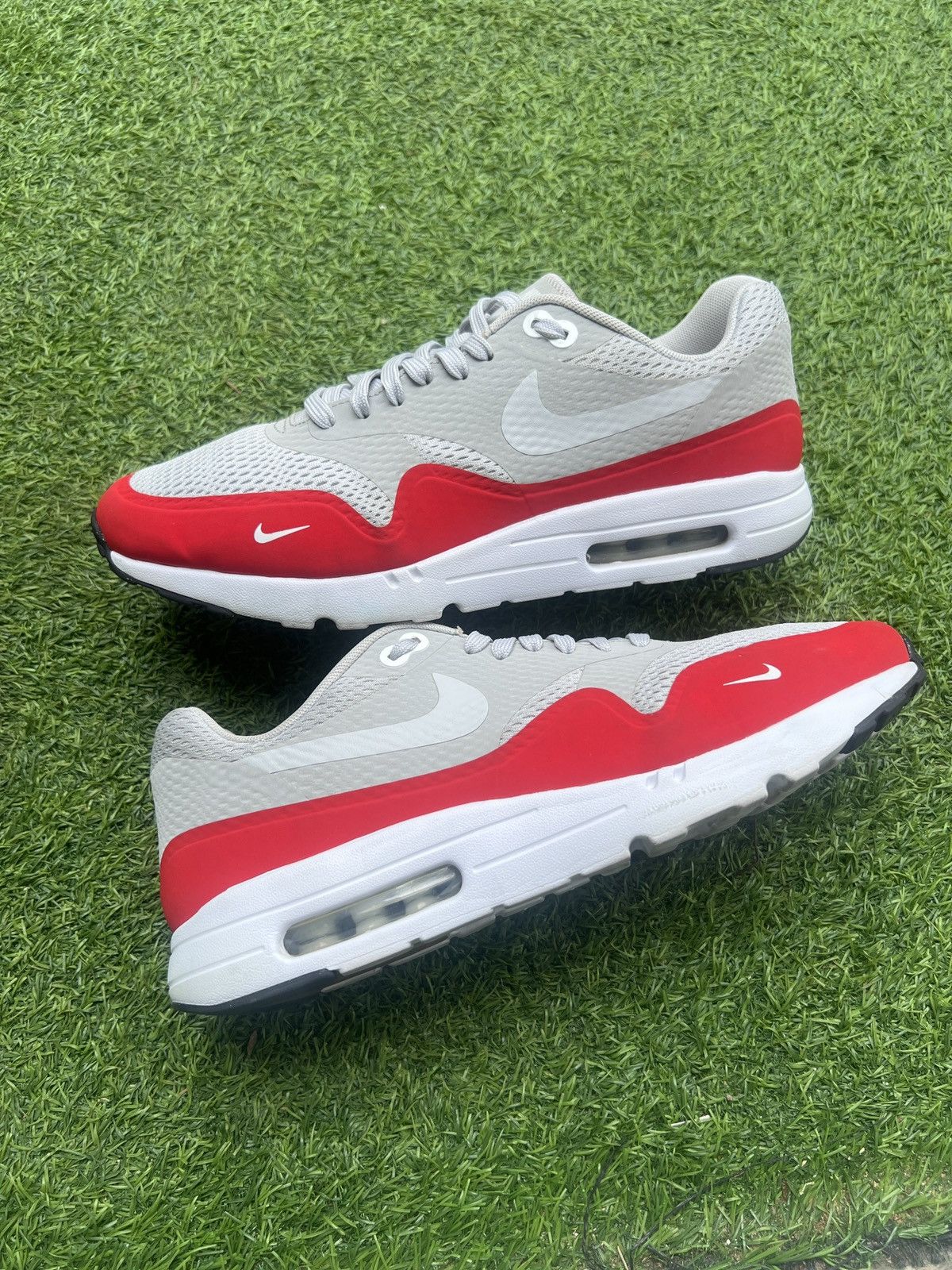Nike Nike Air Max 1 Ultra Essential Uni Red Grey 819476-006 Size US 10.5 / EU 43-44 - 2 Thumbnail