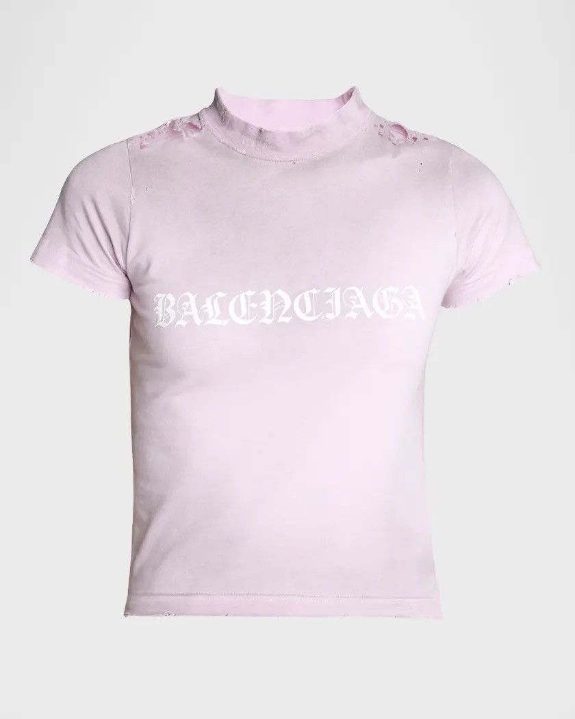Balenciaga Balenciaga Gothic Type T-Shirt Pink Size S / US 4 / IT 40 - 1 Thumbnail