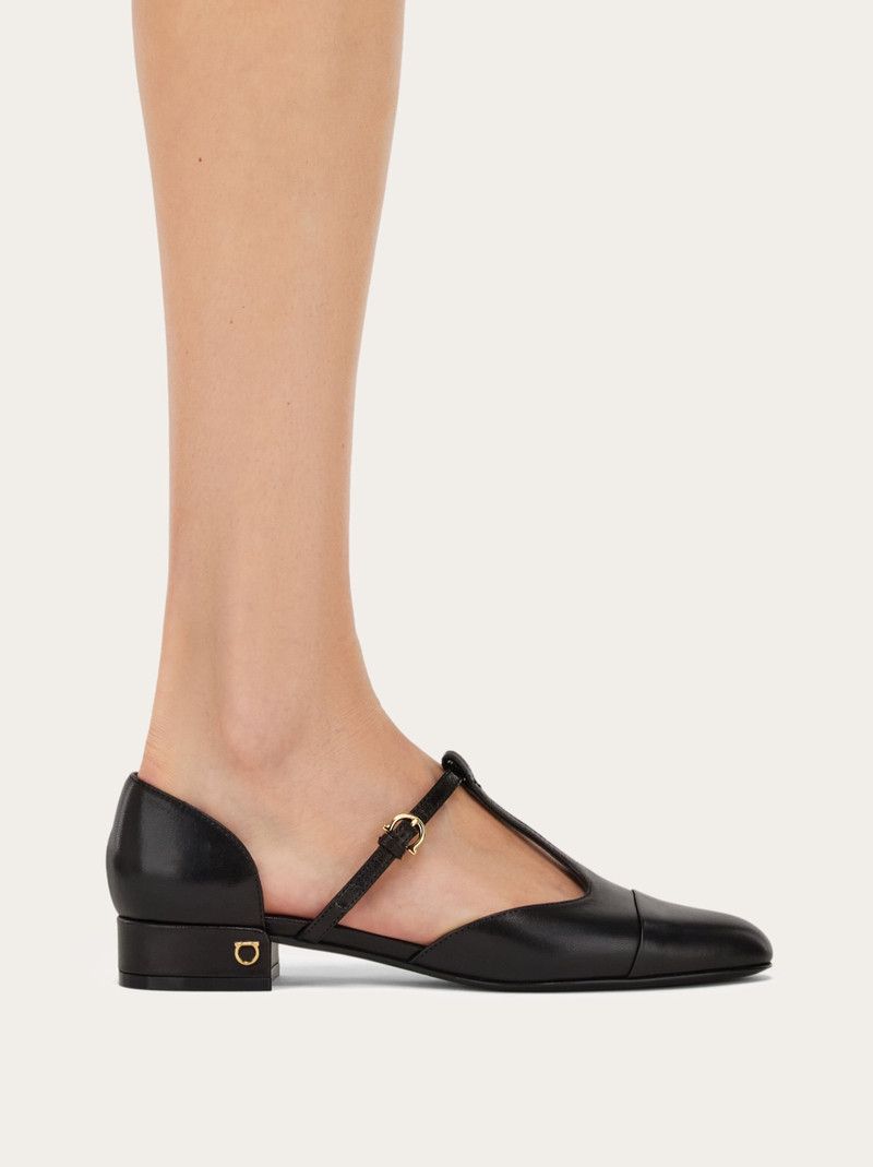 Salvatore Ferragamo o1s1rm1225 T-strap Ballet Pumps in Black Size US 7 / IT 37 - 3 Thumbnail