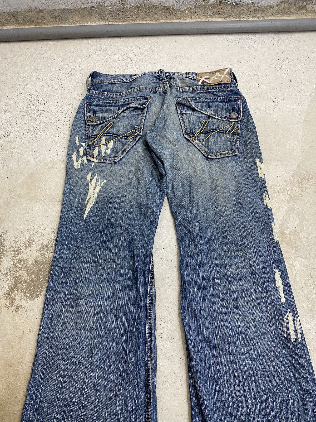 If Six Was Nine Le Jean De Base Francais Clawn Mark Blue Way Abstract Paint Size US 32 / EU 48 - 13 Thumbnail
