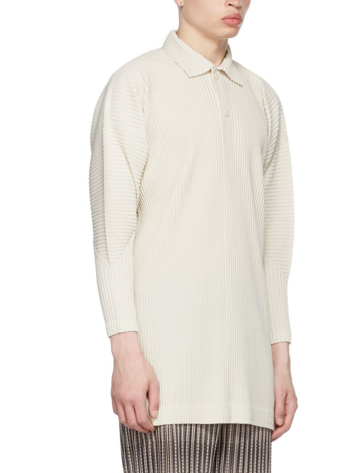 Homme Plisse Issey Miyake Ivory Monthly Color March Coat Size US L / EU 52-54 / 3 - 3 Thumbnail