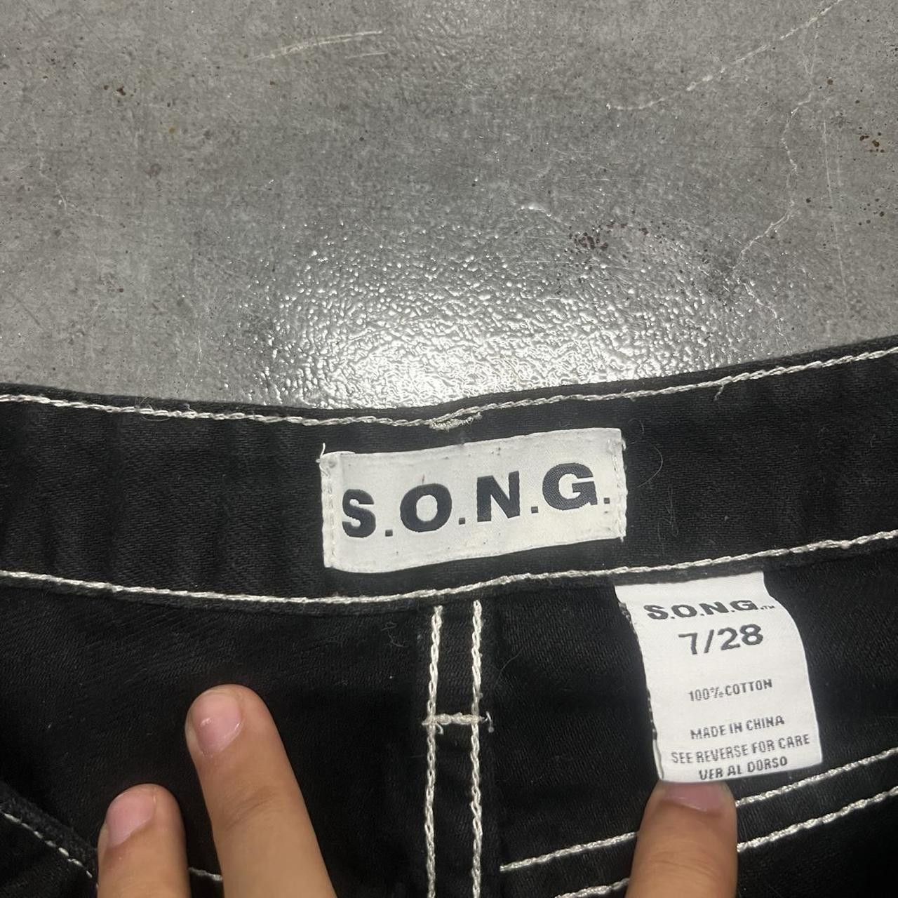 Japanese Brand × Vintage Vintage Y2K/2000s Baggy Grunge Cargo Black Denim Jeans! Size US 28 / EU 44 - 6 Thumbnail