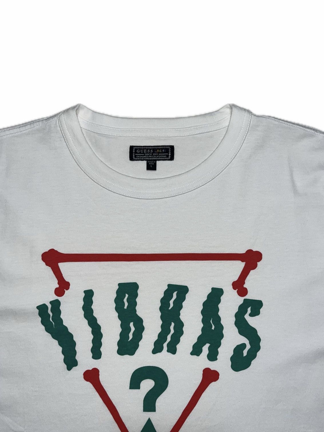 Guess × J Balvin GUESS X J BALVIN Oversize Vibras Logo Cotton T-shirt White Size US L / EU 52-54 / 3 - 3 Thumbnail