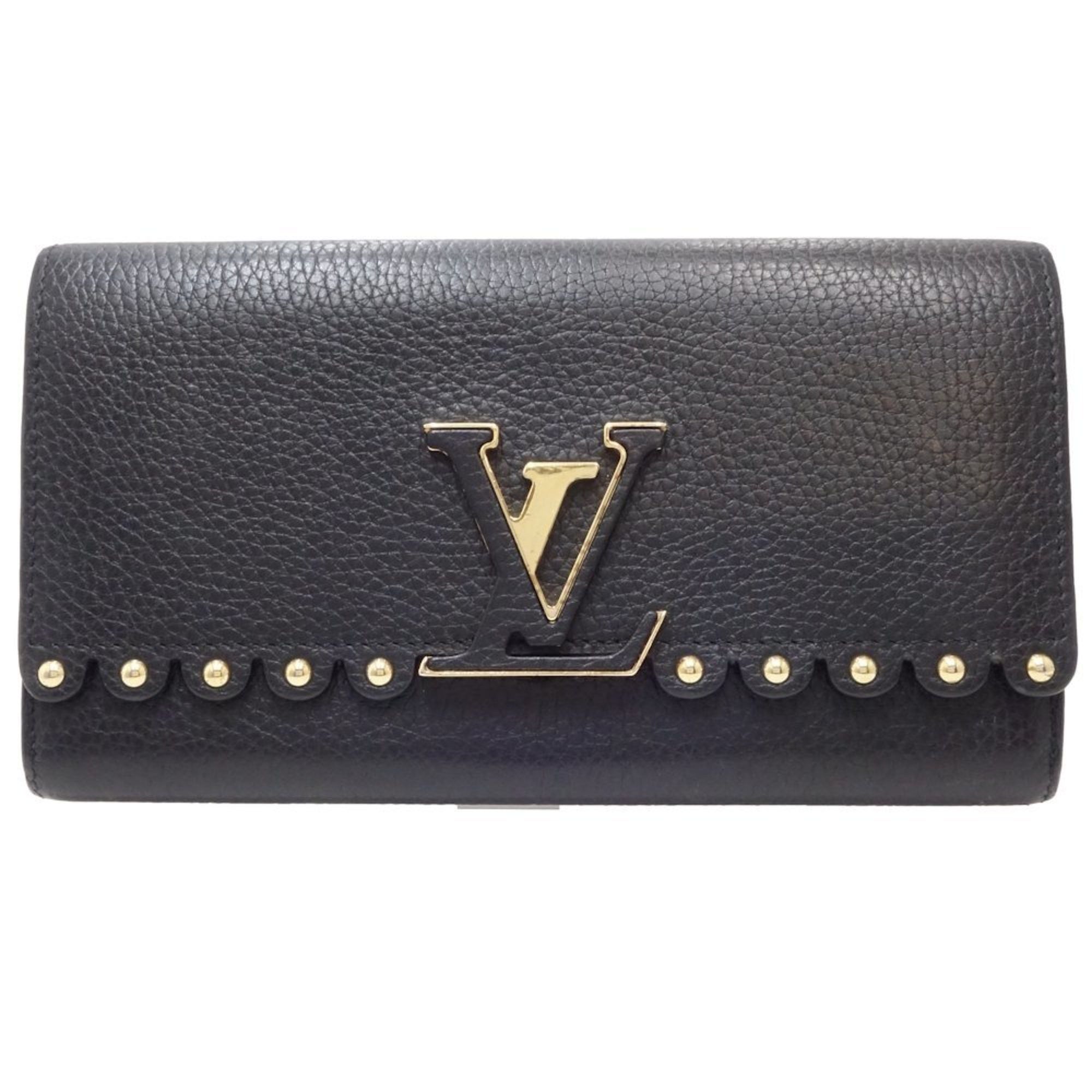 image of Louis Vuitton Portefeuil Capucines M64102 Long Wallet Taurillon Leather Black 083021, Women's
