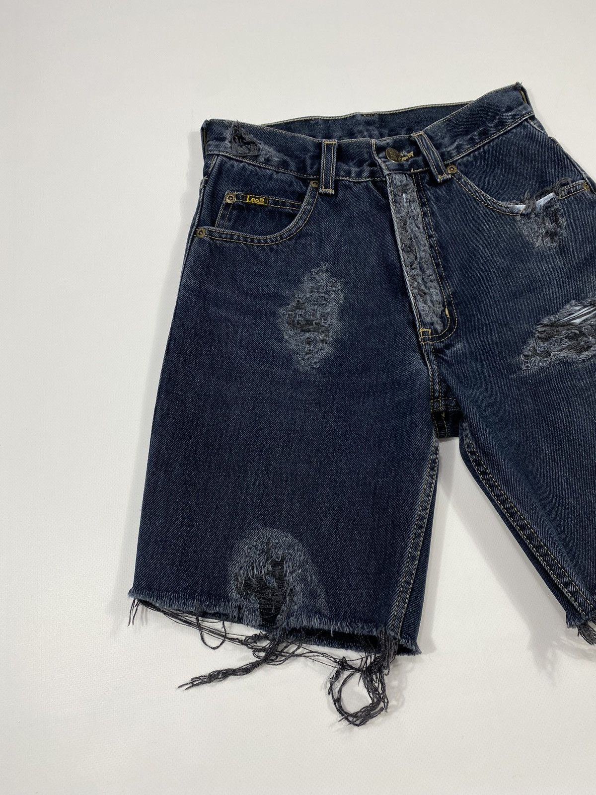 Lee 🔥LASTDROP🔥 Vintage 90s Lee USA Made Distressed Denim Shorts Size 26" / US 2 / IT 38 - 6 Thumbnail