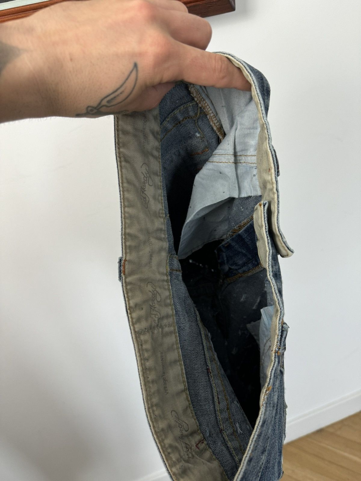 Ed Hardy Vintage Y2k Denim Ed Hardy Jeans Distressed Drip Rare Size US 29 - 5 Thumbnail