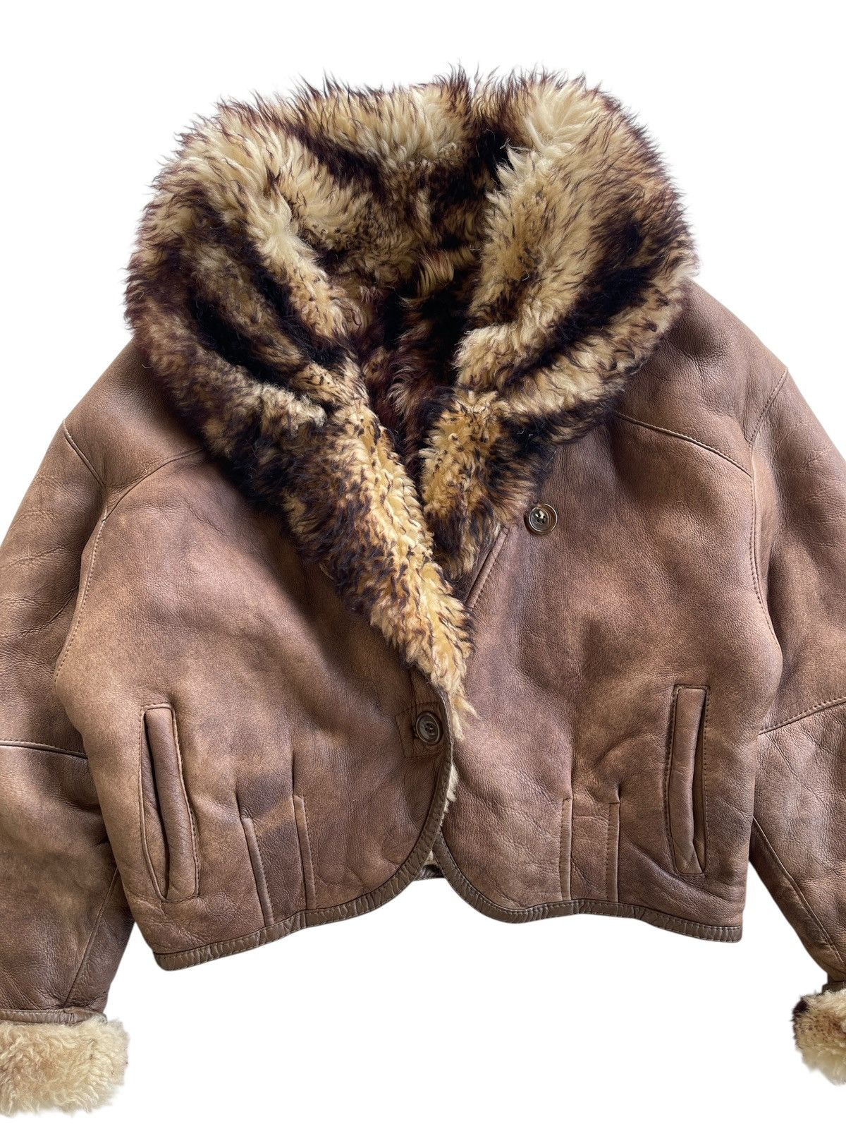 Vintage Vintage Sheepskin Real Fur Waist Jacket Size US M / EU 48-50 / 2 - 5 Thumbnail