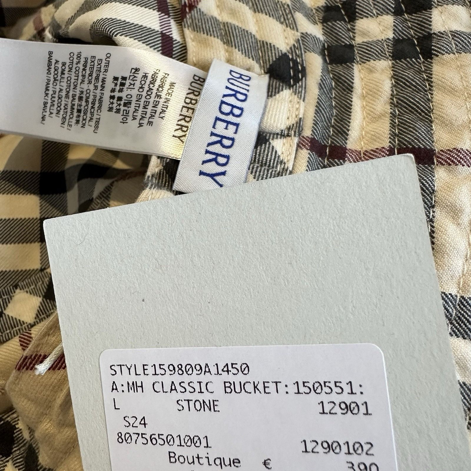 Burberry NEW Burberry Nova Check Patterned Bucket Hat w/ Tags SZ L Size ONE SIZE - 5 Thumbnail